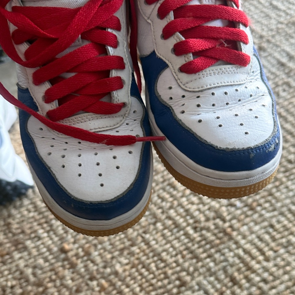 Kids Nike Air Force One Mid custom  - Red, Blue, and White - Picture 6 of 6